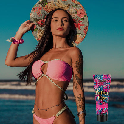Tattoo Rose opalenizna na plaźy efekt brązujący dla kobiet z tatuażami